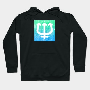 Neptune Planet Symbol Square Monogram Hoodie